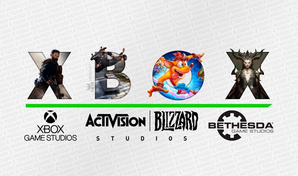 Xbox Game Studios with Activision Blizzard: An image showing all the Microsoft teams